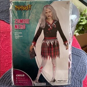 Spirit Zombie Nerd Costume with Red and Black Accents